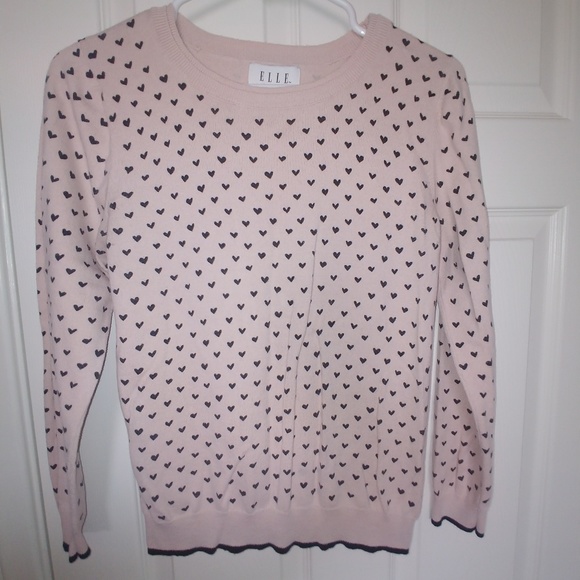 Elle Sweaters - Pink sweater with hearts